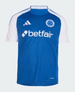 Blue Cruzeiro football jersey with white sleeves and Betfair sponsor on the chest area
