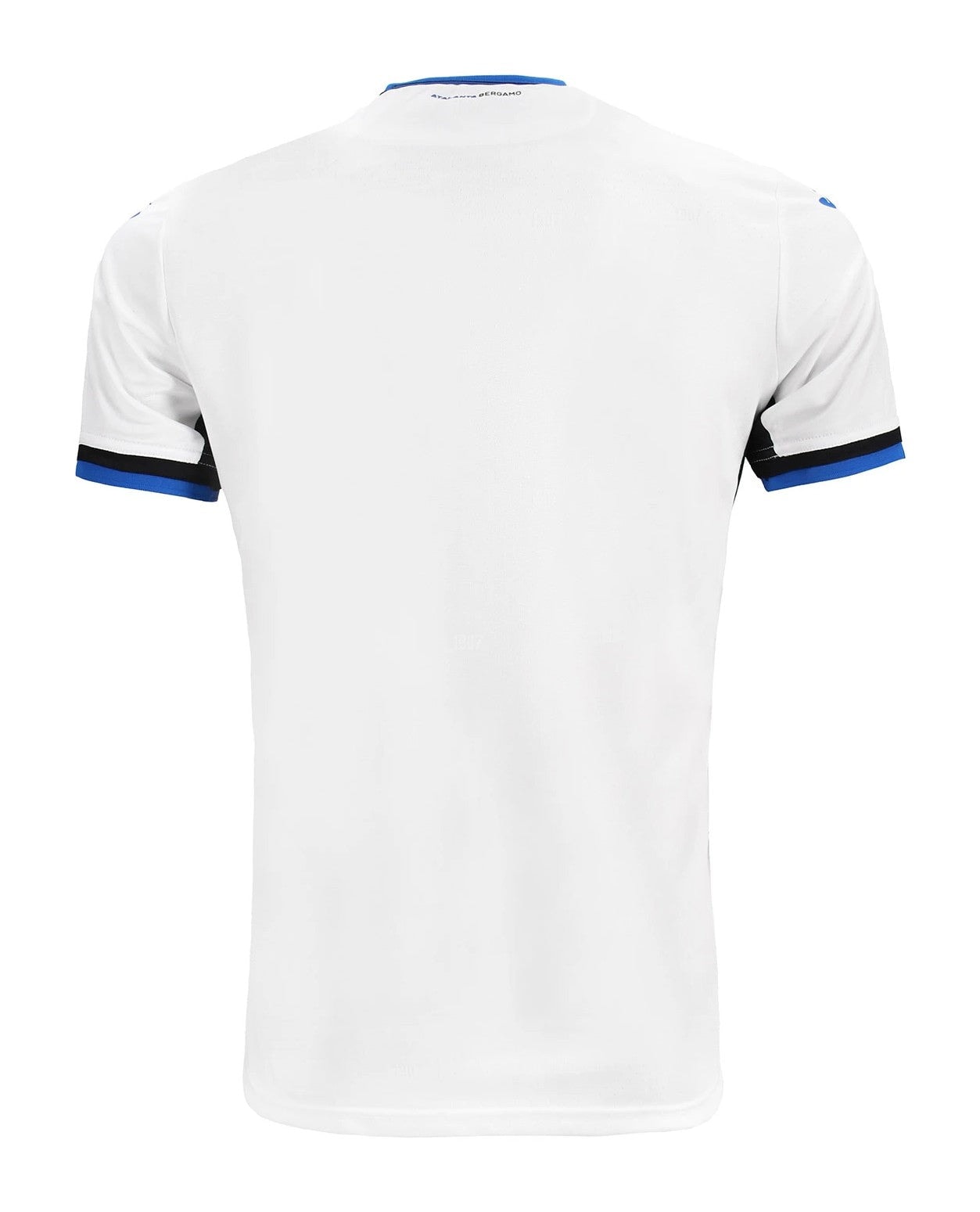 9er1t7kteaZNmHi | UAE SPORT STORE Back view of a white polo shirt with blue collar trim and blue-black sleeve cuffs.