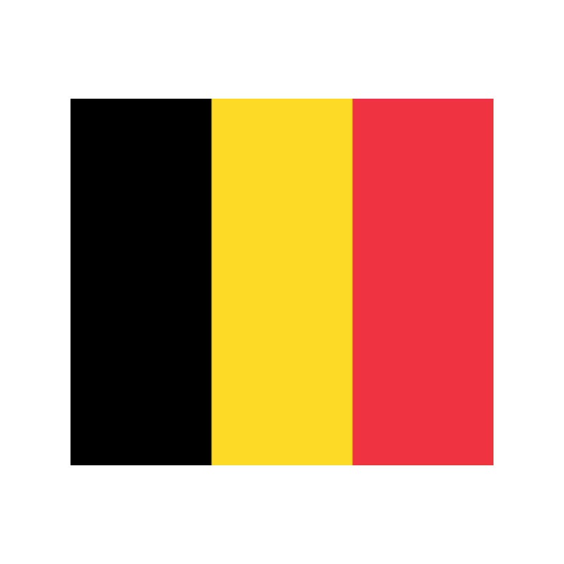 Flag of Belgium: vertical black, yellow, and red stripes from left to right