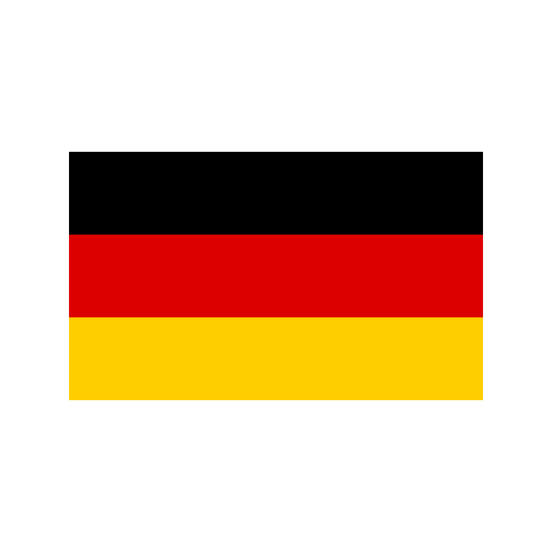German flag: horizontal black, red, and gold stripes (Germany].