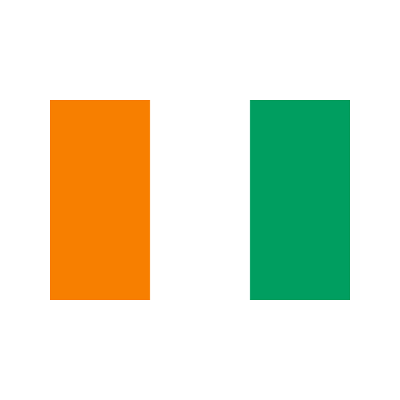 Two vertical color blocks: orange on the left and teal/green on the right on a white background.