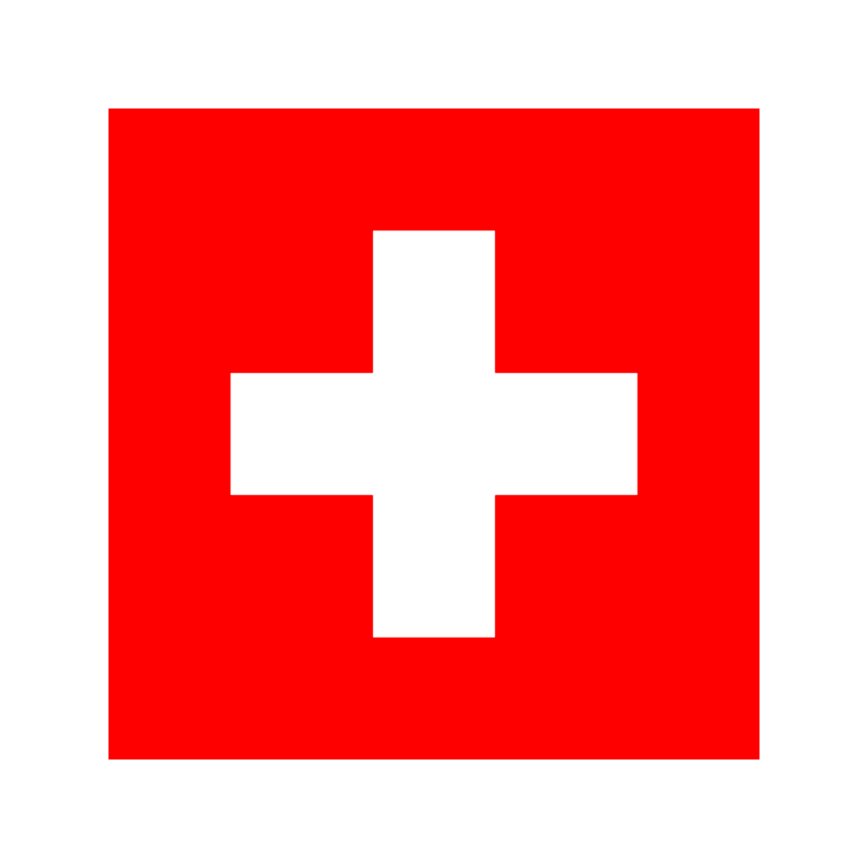 Red square sign with a white cross symbolizing first aid or medical help on a red background, universally recognizable as first aid.