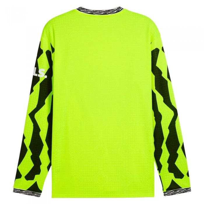 BVB-Anniversary-LS-Culture-Shirt-Back-700x700-1 | UAE SPORT STORE Neon yellow long-sleeve athletic jersey with black zigzag sleeve pattern on both arms