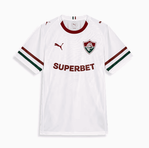 Capture_84659e1d-9d67-4a58-aa6e-aa843209fcd0 | UAE SPORT STORE White soccer jersey with burgundy trim, crest on left chest, and 'SUPERBET' sponsor across the front.