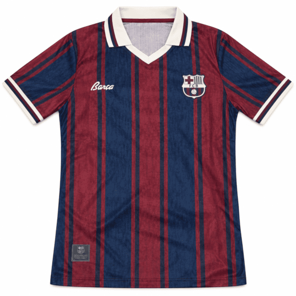 ChatGPT Image Sep 11 2026 01_03_30 PM 3 - UAE SPORT STORE Barcelona 125th anniversary jersey with red and blue vertical stripes.