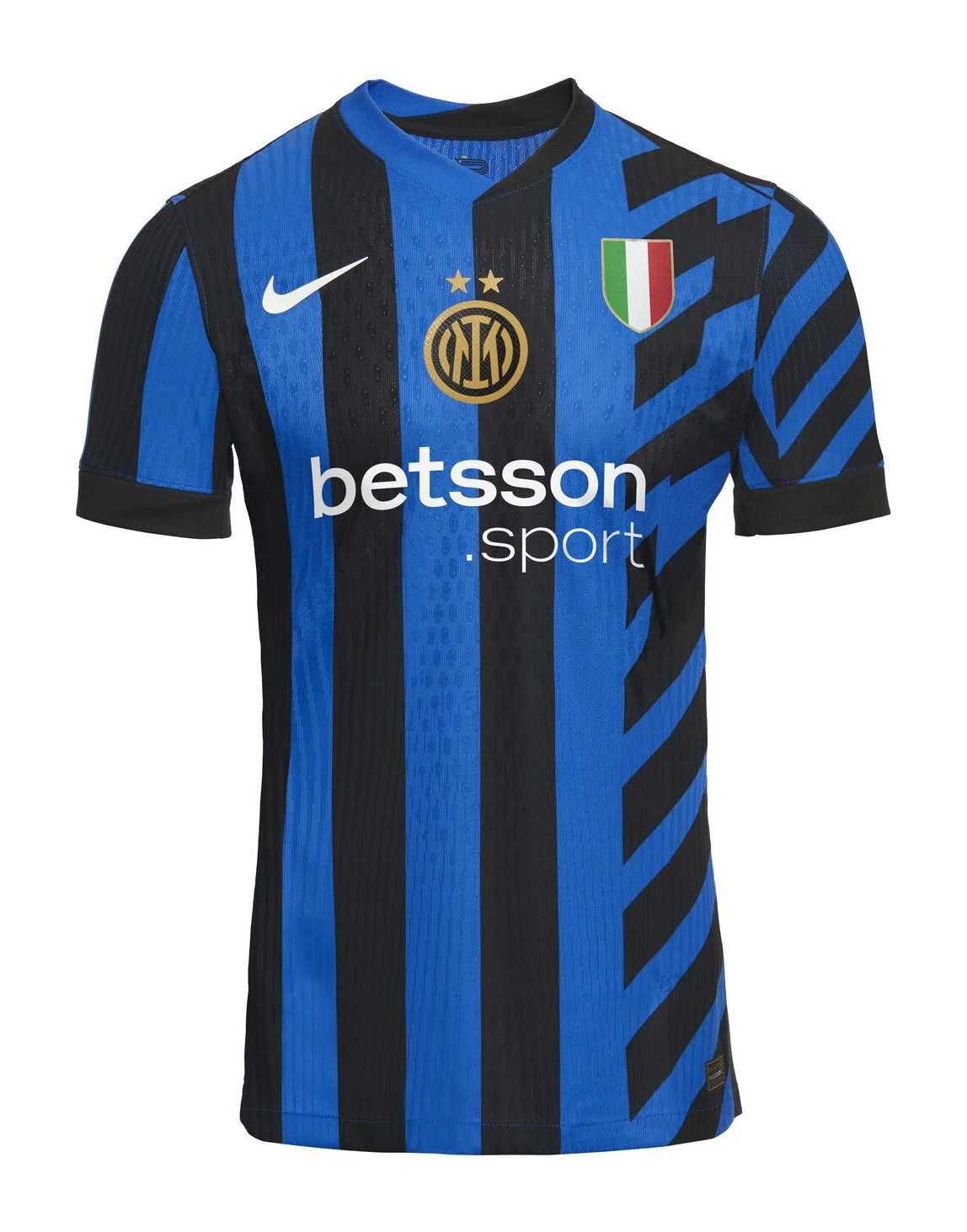 D1IQfAJqjNeN2sm | UAE SPORT STORE Inter Milan home soccer jersey with blue and black vertical stripes, Nike swoosh, crest, and Betsson sponsor text.