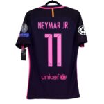 DSC2438 | UAE SPORT STORE Back view of Neymar Jr jersey in dark purple with pink name and number 11, UNICEF logo at the lower back area.