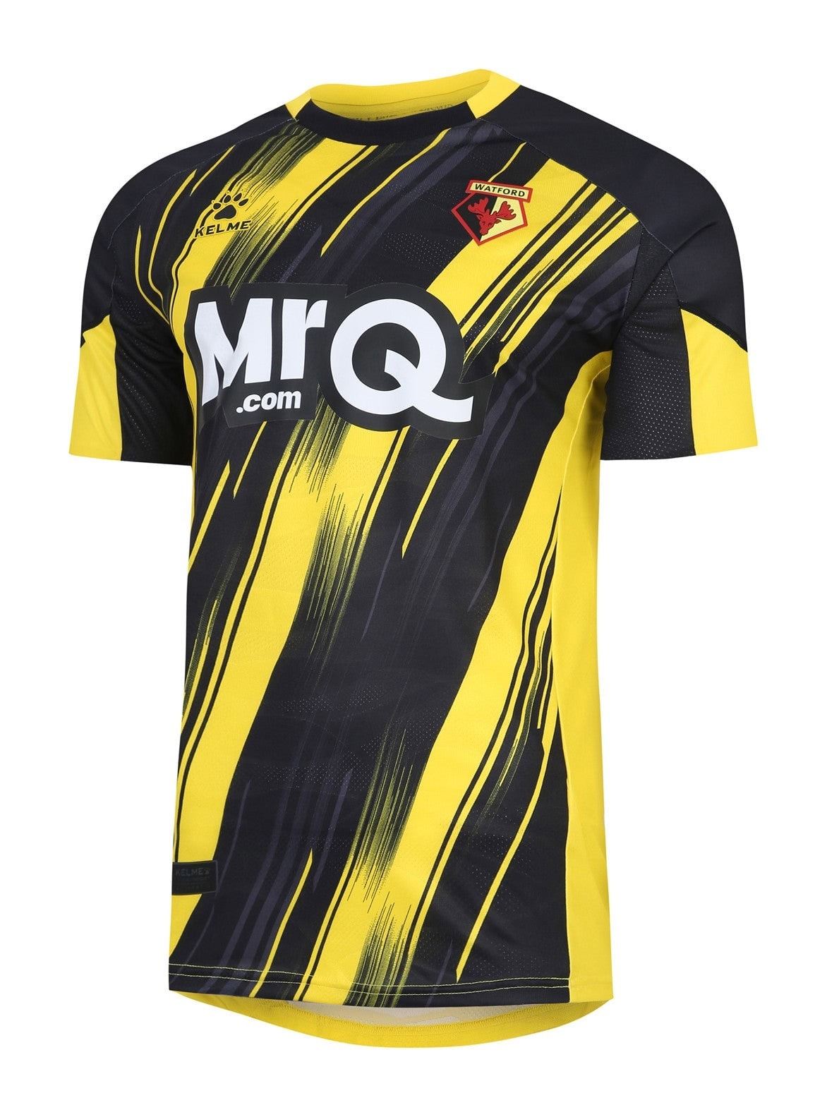 Dqw4XjJPAFZLz4P_02a99da6-264c-4260-888b-9ff85991017f | UAE SPORT STORE Watford FC yellow and black striped training jersey with sponsor logo MQ.com and club crest on chest