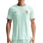 IB5200-394 | UAE SPORT STORE Man wearing a light mint France national football team jersey with Nike logo and rooster crest on the chest