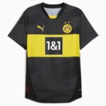 Borussia Dortmund football jersey in black and yellow with the 1&1 sponsor and club crest on the chest.