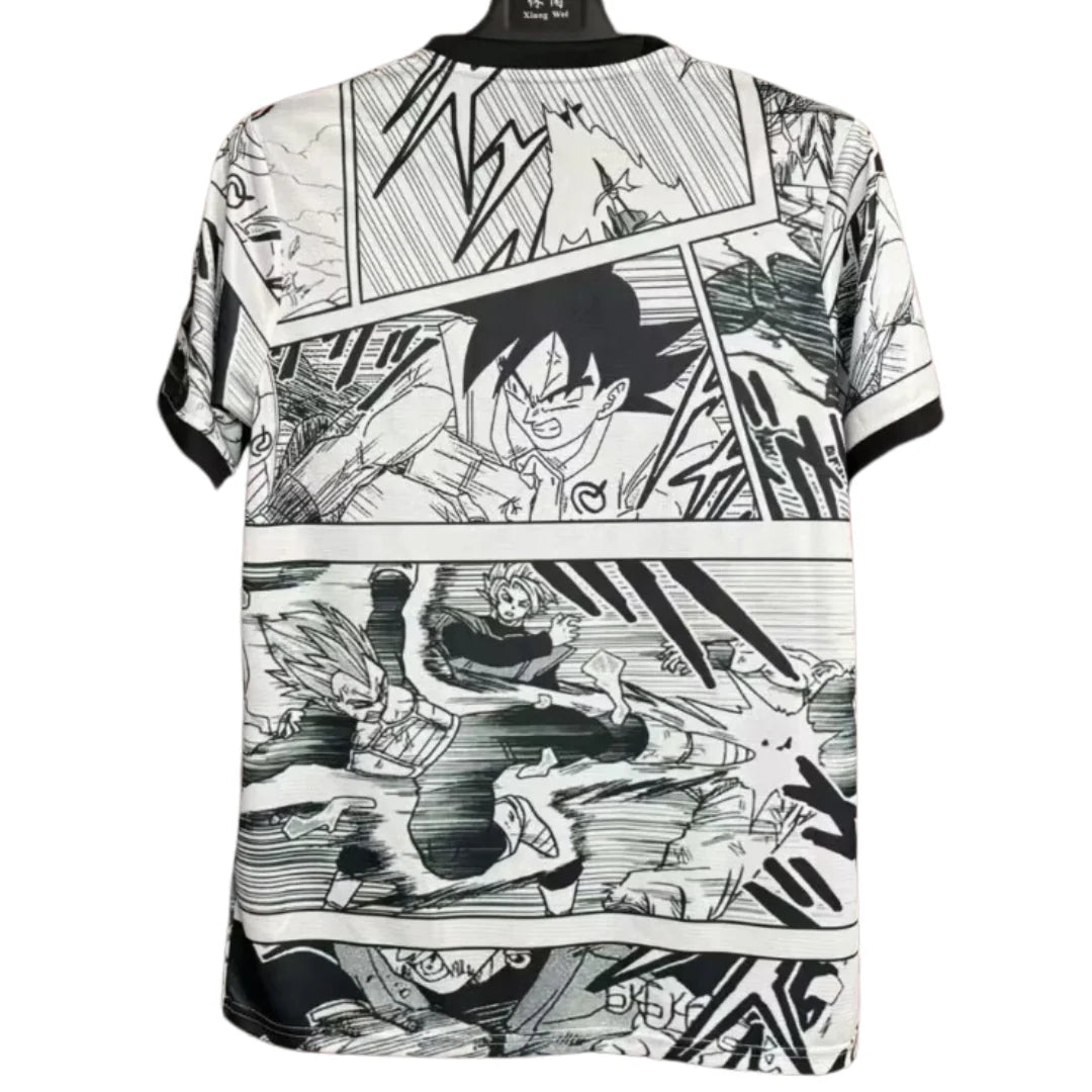 Japan24-25DragonBallSpecialEdition_1_1024x1024_2x_ccd98fe3-795b-46de-8431-b413ed80729e | UAE SPORT STORE Short-sleeve shirt with an all-over black-and-white manga panel print showing action scenes.
