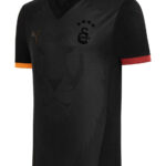 Black and charcoal soccer jersey with diagonal pattern, team crest and four stars, Puma logo on chest.