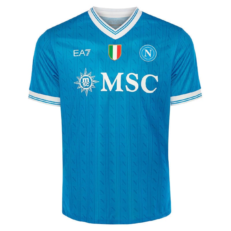 Magliareplica4 | UAE SPORT STORE Blue Napoli football jersey with white trim and MSC sponsor logo on chest
