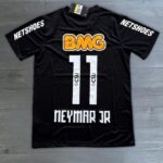 Black Neymar Jr jersey with 'BMG' logo, white number 11, CSU bars, and 'NEYMAR JR' at bottom; sleeves read 'NETSHOES'.