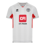 White Sheffield United football shirt with red side panels, sponsor CFI.TRADE, Errea logo, and club crest on chest.