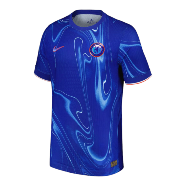 Blue football jersey with a marbled pattern, club crest on the chest, and a Nike logo on the left.