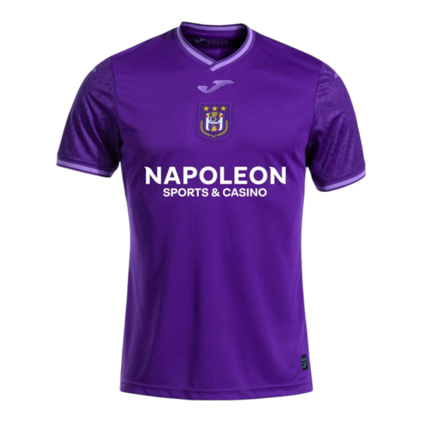 Purple football jersey with team crest and 'NAPOLEON SPORTS & CASINO' sponsor text on the chest.