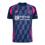 Navy blue soccer jersey with pink panels and diagonal light-blue stripes, featuring Kaiyun sponsor and a tree crest on the chest.