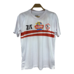 White athletic jersey on a hanger featuring Regina Pasta logo and a shield crest with a red band across the chest area.