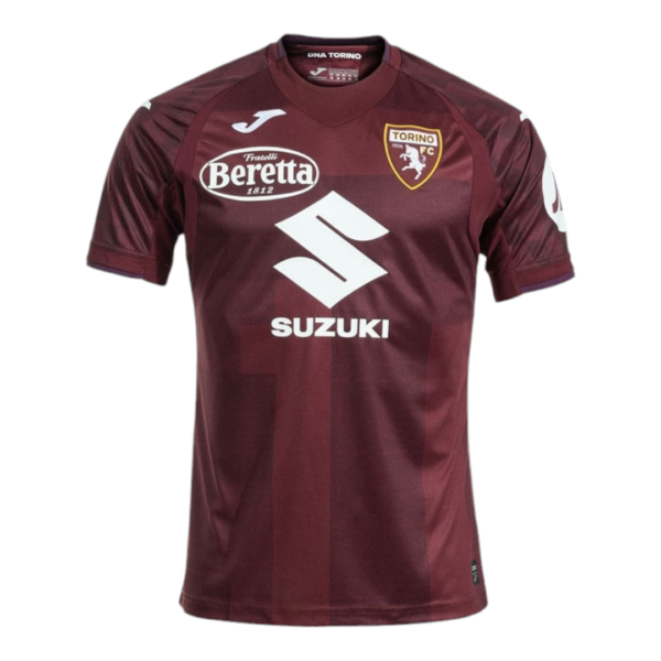 Torino FC maroon home jersey with Suzuki sponsor and Beretta logo on the chest, front view.