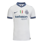 White football jersey with blue accents, Inter Milan crest, Italian flag badge, and 'betsson.sport' sponsor text front center