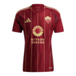 Maroon football jersey with gold pinstripes, crest on the chest, and Riyadh Season sponsor logo.