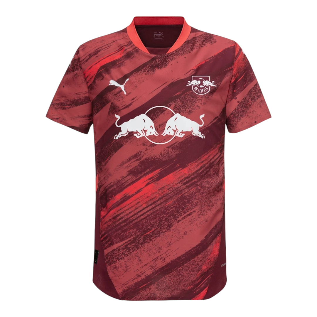 Photoroom-20241123-231145 | UAE SPORT STORE RB Leipzig soccer jersey by Puma in red-maroon with a white bull crest and the team logo on the chest.