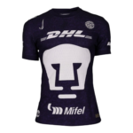 Dark purple athletic jersey with a large white logo on the chest and sponsor logos DHL and Mifel visible, resembling a sports team shirt.