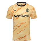 Yellow marble-patterned football jersey featuring the MediaMarkt sponsor and Feyenoord badge on the chest with Castore branding.