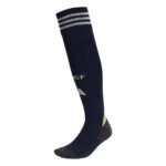 RMCFMF0187_1 | UAE SPORT STORE Navy knee-high athletic sock with white stripes at the cuff and reinforced gray toe and heel.