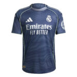RMCFMZ0920_1 | UAE SPORT STORE Navy Real Madrid football jersey with Emirates Fly Better sponsor, Adidas logo, and club crest on the chest.
