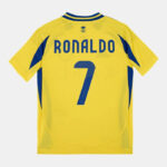 SSS2_ADJP0458_4067903561935_1 | UAE SPORT STORE Back view of a yellow football jersey with blue trim, showing the name RONALDO and the number 7.