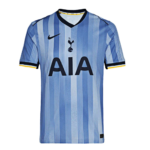 Tottenham Hotspur away football jersey in light blue vertical stripes with AIA sponsor and club crest