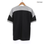 Screenshot_2025-03-05_231046 | UAE SPORT STORE Back view of a color-block short-sleeve shirt on a hanger: gray yoke and sleeves with a black body.