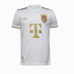 White soccer jersey with gold T-Mobile sponsor logo, Adidas emblem, and team crest on the chest.