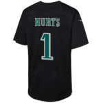 Black sports jersey with the name HURTS and the number 1 on the back.
