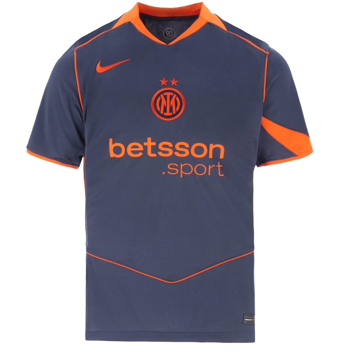 Screenshot_2025-10-12_200418 | UAE SPORT STORE Inter Milan football jersey in navy with bright orange trims, featuring sponsor betsson.sport and the Nike logo on the chest.