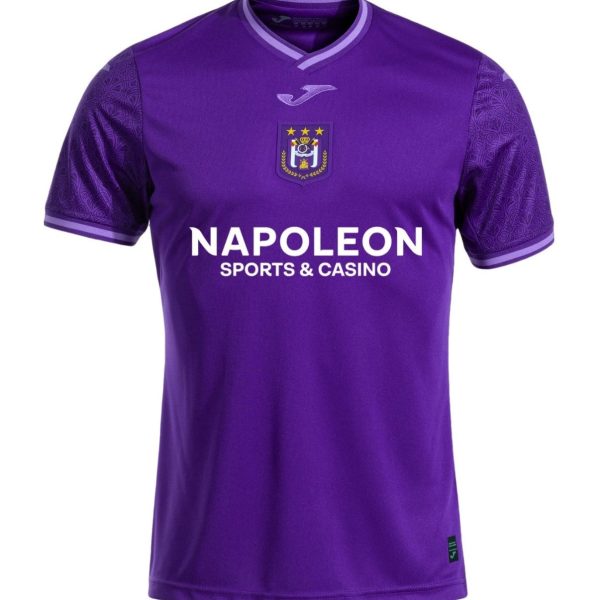 Purple soccer jersey with crest badge on the chest and Napoléon Sports & Casino sponsor text across the front.