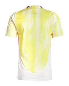 Back view of a bright yellow high-visibility safety shirt with reflective dotted panels.