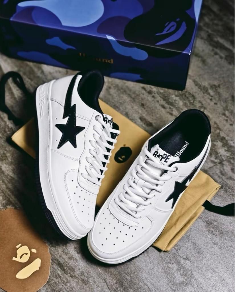 a-bathing-ape-bape-sta-jjjjound-white-navy-540929 | UAE SPORT STORE A Bathing Ape Bape Sta JJJJound White Navy - uaessss