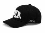 Black Dior Prestige Cap with Embroidered Logo.