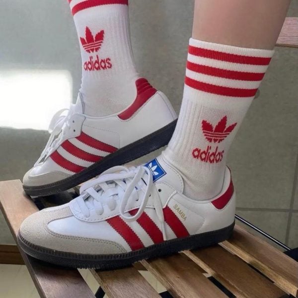 adidas Samba OG White Better Scarlet - uaessss