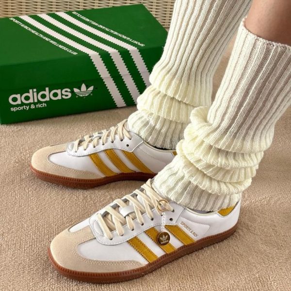 adidas Samba Sporty & Rich White Bold Gold - uaessss