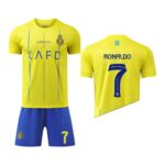 al-nassr-kids-home-kit-202324-with-ronaldo-7-235794 | UAE SPORT STORE Al - Nassr Kids Home Kit 2023/24 WITH RONALDO 7 - uaessss