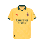 AC Milan yellow away jersey with Emirates Fly Better sponsor and club crest on chest