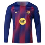barcals | UAE SPORT STORE Front view of FC Barcelona jersey in blue and red vertical stripes, showing the club crest, yellow Nike swoosh, and Spotify sponsor logo.