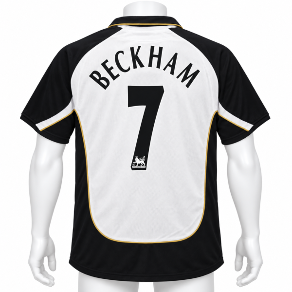 Manchester United away kit 01/02 season with Beckham 7 on back.