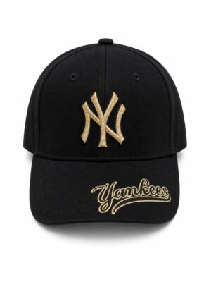 Yankees cap with gold embroidery, stylish sports accessory for fans.