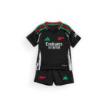 c5ee2722-b3b7-4152-8db2-be57aa28a5d9 | UAE SPORT STORE Black Arsenal football jersey with red and green shoulder stripes, Adidas logo, and Emirates Fly Better slogan visible on front.