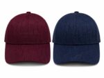 Luxury Dior monogram caps in red and navy, featuring embroidered "Christian Dior Couture" logo. Perf.